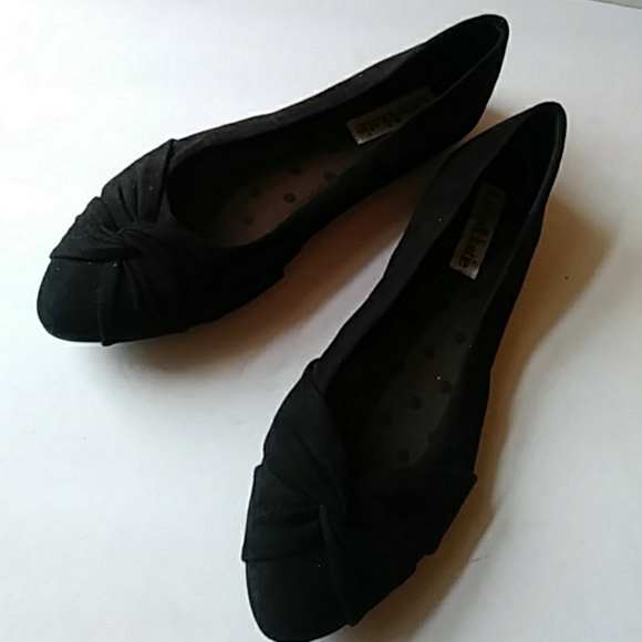 Kelly & Katie black faux-suede flats-sz 6 - Picture 1 of 7
